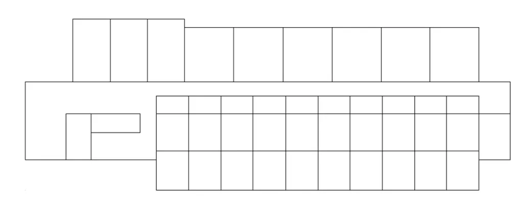 FIGURE 2 – Disposition des cloisons sur les huit étages de la répartition modulaire proposée par les chercheurs