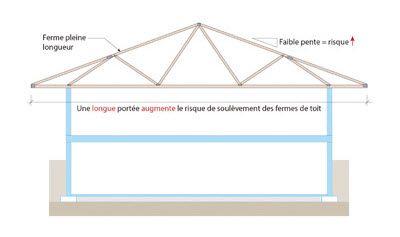 Structure de toit à longue portée